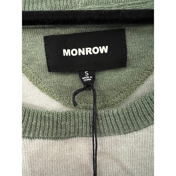 Monrow Size Small Short Sleeve Lightweight Striped Sweater BNWT - Picture 3 of 3